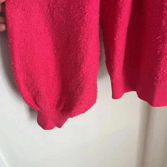 Free People Pink Found My Friend Pullover Crewneck Textured Sweater Size Large - Picture 5 of 6